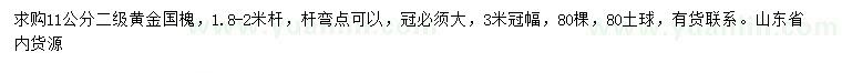 求購(gòu)11公分黃金國(guó)槐