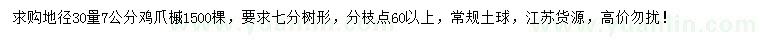 求購地徑30量7公分雞爪槭