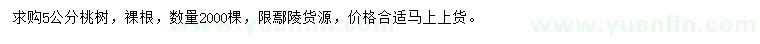 求購(gòu)5公分桃樹