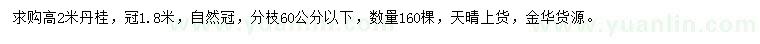 求購高2米丹桂