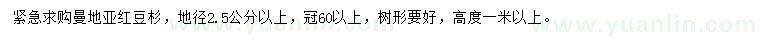 求購地徑2.5公分以上曼地亞紅豆杉