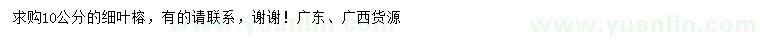 求購(gòu)10公分細(xì)葉榕