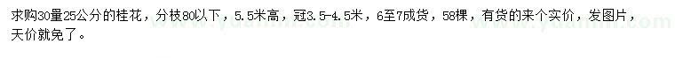 求購(gòu)30量25公分桂花