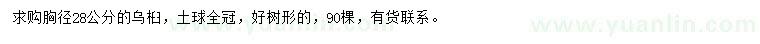 求購胸徑28公分烏桕