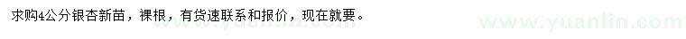 求購(gòu)4公分銀杏