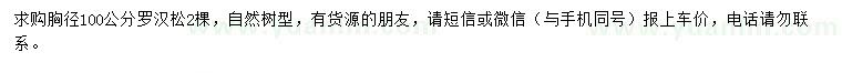 求購胸徑100公分羅漢松
