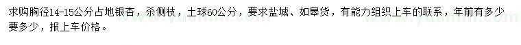 求購胸徑14-15公分銀杏