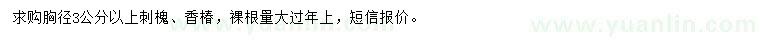 求購胸徑3公分以上刺槐、香椿