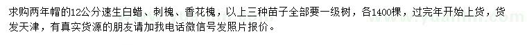 求購(gòu)速生白蠟、刺槐、香花槐