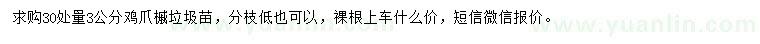 求購30量3公分雞爪槭