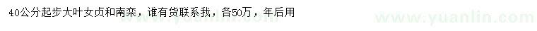 求購40公分起大葉女貞、南欒