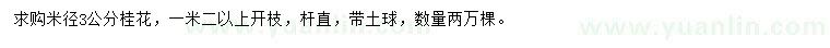 求購(gòu)米徑3公分桂花