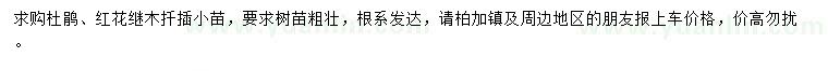 求購杜鵑、紅花繼木