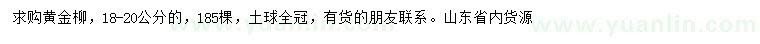 求購(gòu)18-20公分黃金柳