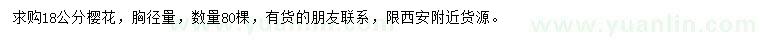 求購(gòu)18公分櫻花