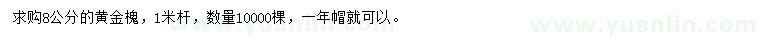 求購8公分黃金槐