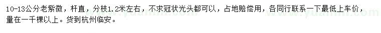求購10-13公分老紫微