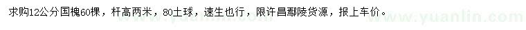 求購12公分國槐