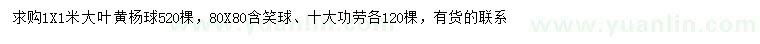 求購(gòu)大葉黃楊球、含笑球、十大功勞