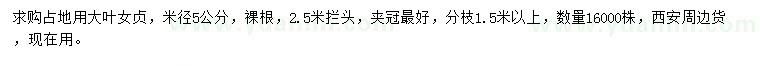 求購(gòu)米徑5公分大葉女貞