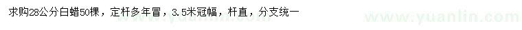求購(gòu)28公分白蠟