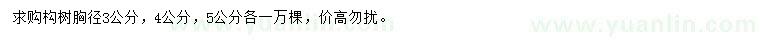 求購(gòu)胸徑3、4、5公分構(gòu)樹(shù)