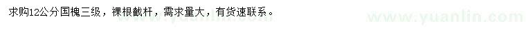 求購(gòu)12公分國(guó)槐