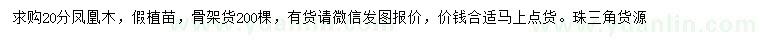 求購20公分鳳凰木