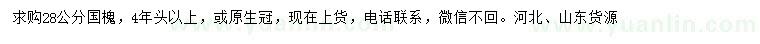 求購28公分國槐