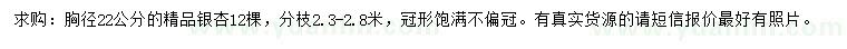 求購胸徑22公分銀杏