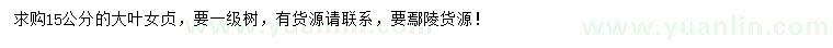求購(gòu)15公分大葉女貞
