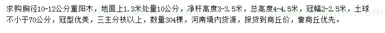 求購(gòu)胸徑10-12公分重陽(yáng)木