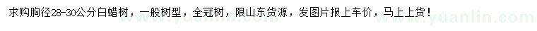 求購胸徑28-30公分白蠟樹