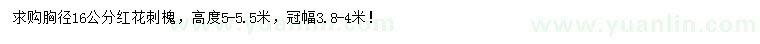 求購(gòu)胸徑16公分紅花刺槐