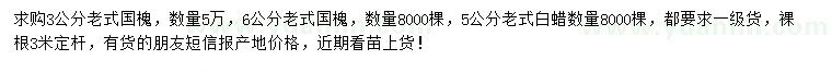 求購3、6公分老式國槐、6公分老式白蠟