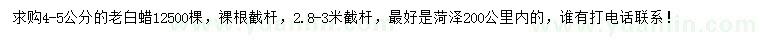 求購4-5公分老白蠟