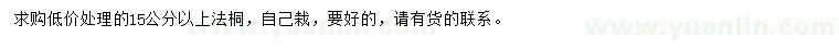 求購(gòu)15公分以上法桐