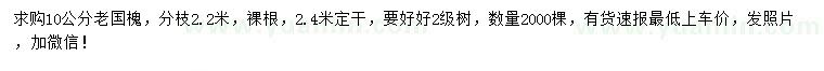 求購(gòu)10公分老國(guó)槐