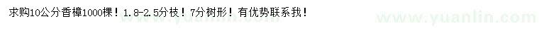 求購(gòu)10公分香樟