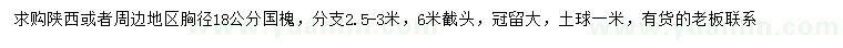 求購胸徑18公分國槐