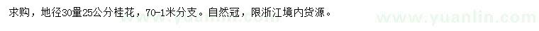求購地徑30量25公分桂花