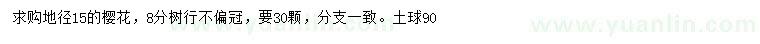 求購(gòu)地徑15公分櫻花