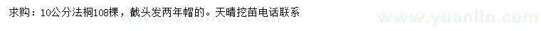 求購10公分法桐