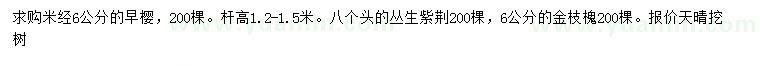 求購早櫻、叢生紫荊、金枝槐