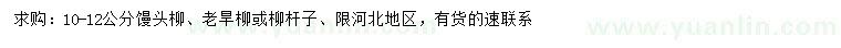 求購饅頭柳、老旱柳、柳桿子