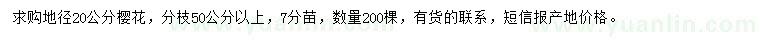 求購地徑20公分櫻花