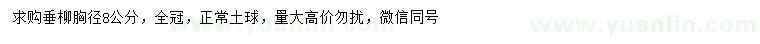 求購(gòu)胸徑8公分垂柳