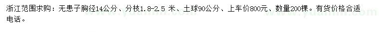 求購(gòu)胸徑14公分無(wú)患子