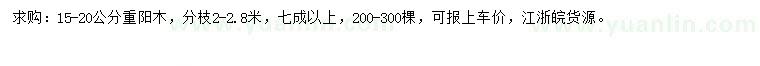 求購15-20公分重陽木