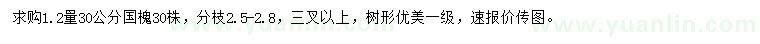 求購1.2米量30公分國槐
